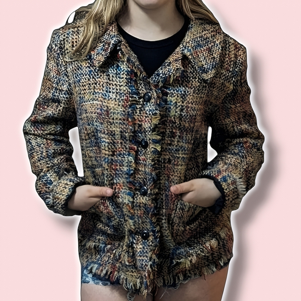 Oscar Del La Renta Designer Tweed Jacket 10
